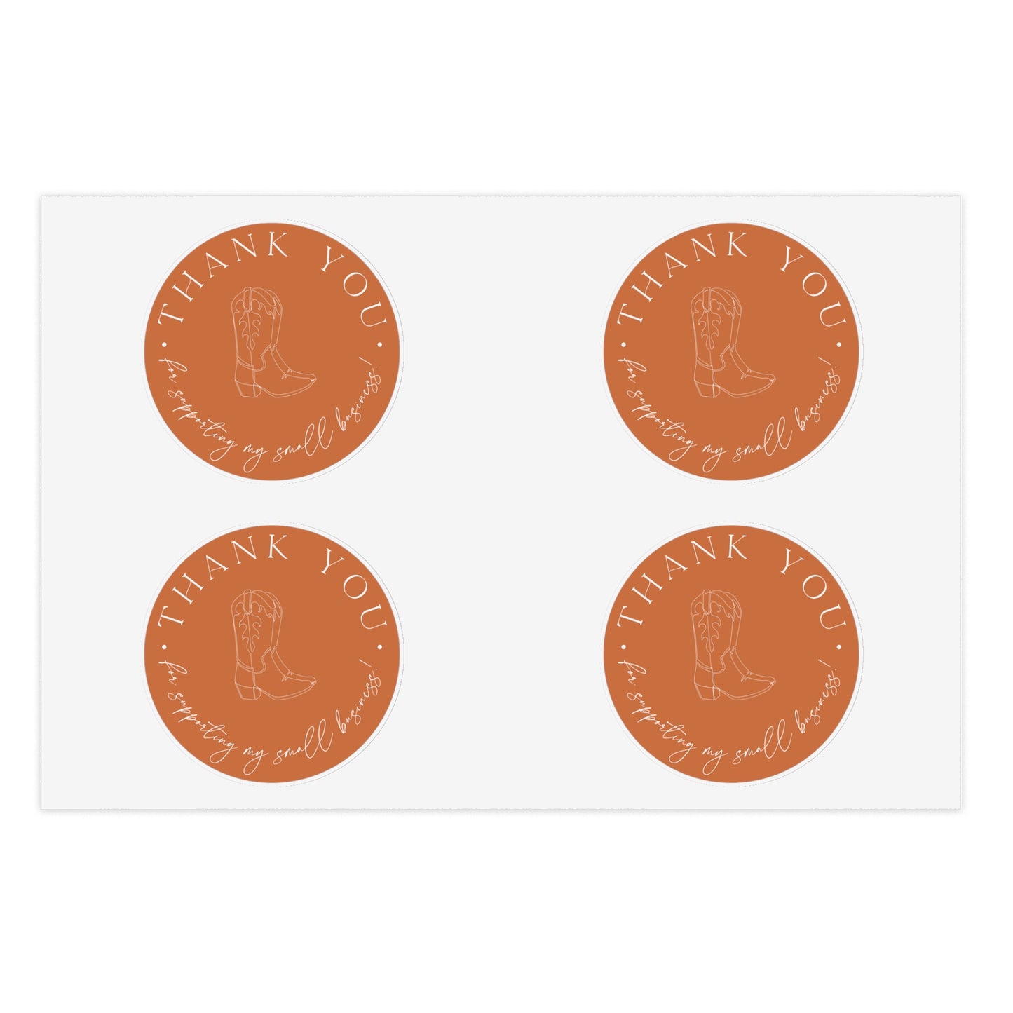 Sticker Sheet - Thank You For Supporting My Small Business / Cowgirl